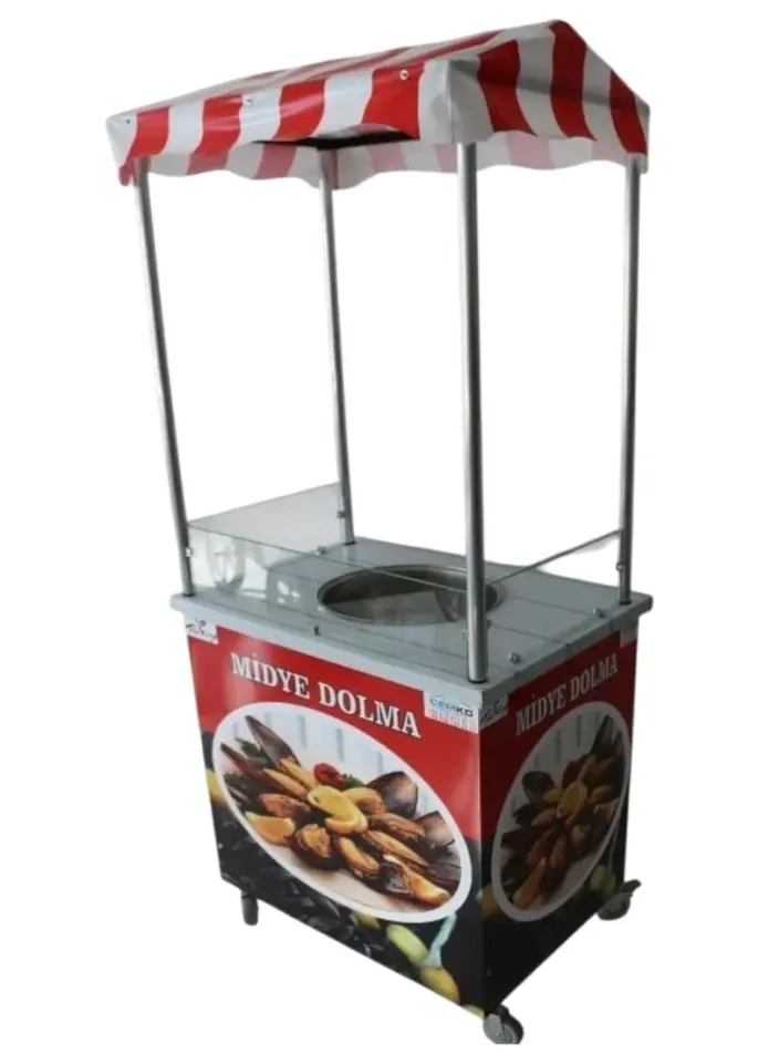 Isıtmalı Midye Dolma Arabası (Model İstinye) 50x70