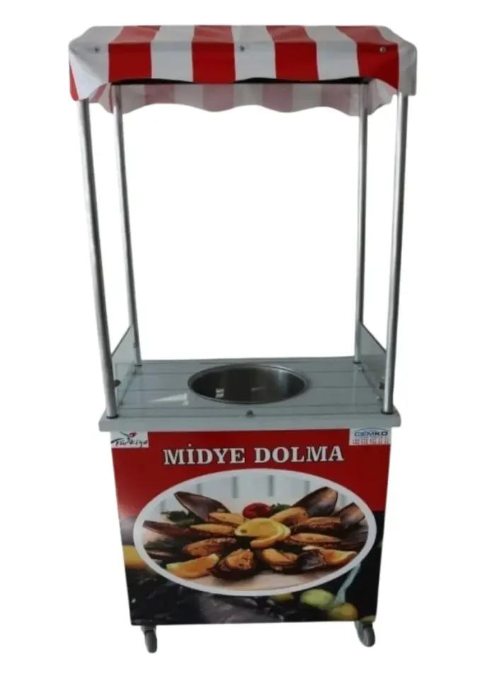 Isıtmalı Midye Dolma Arabası (Model İstinye) 50x70