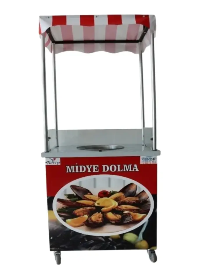 Isıtmalı Midye Dolma Arabası (Model İstinye) 50x70