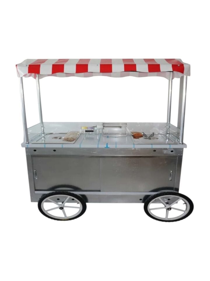 Tekerlekli Çubukta Patates ve Hotdog Tezgahı (Model Çiğli) 60x120