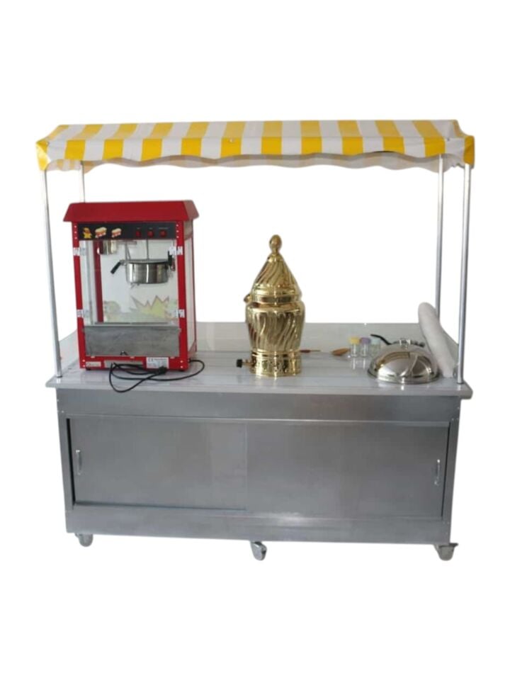 Sahlep Bardakta Mısır ve Mısır Patlatma Arabası (Model Topkapı) 65x180