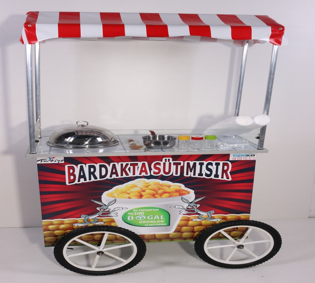 Seyyar Tüplü Mısır Arabası (Model Ödemiş) 60x100
