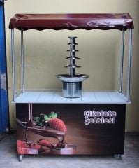 Çıkolata Şelalesi Tezgahı 4 Katlı 60x100 (Model Erciyes)