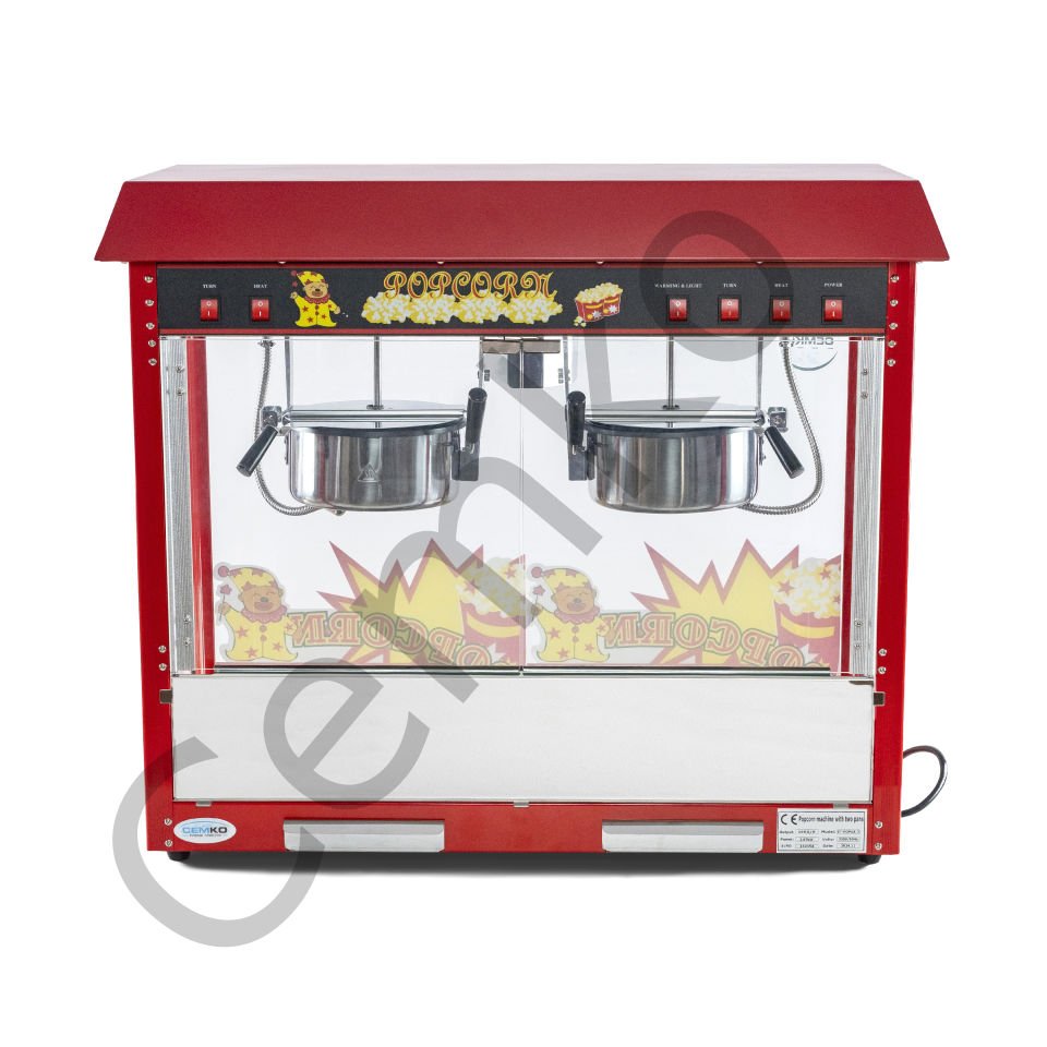 Popcorn Mısır Patlatma Makinası Çift Tavalı (Model Iğdır)