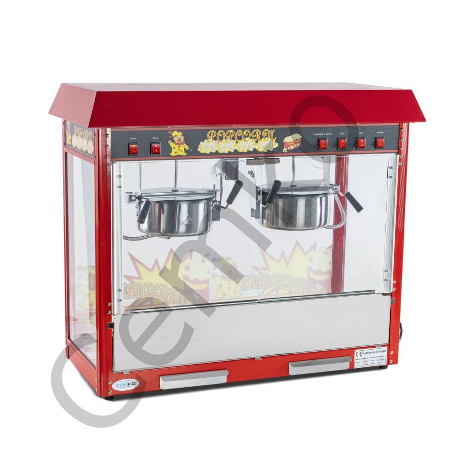 Popcorn Mısır Patlatma Makinası Çift Tavalı (Model Iğdır)