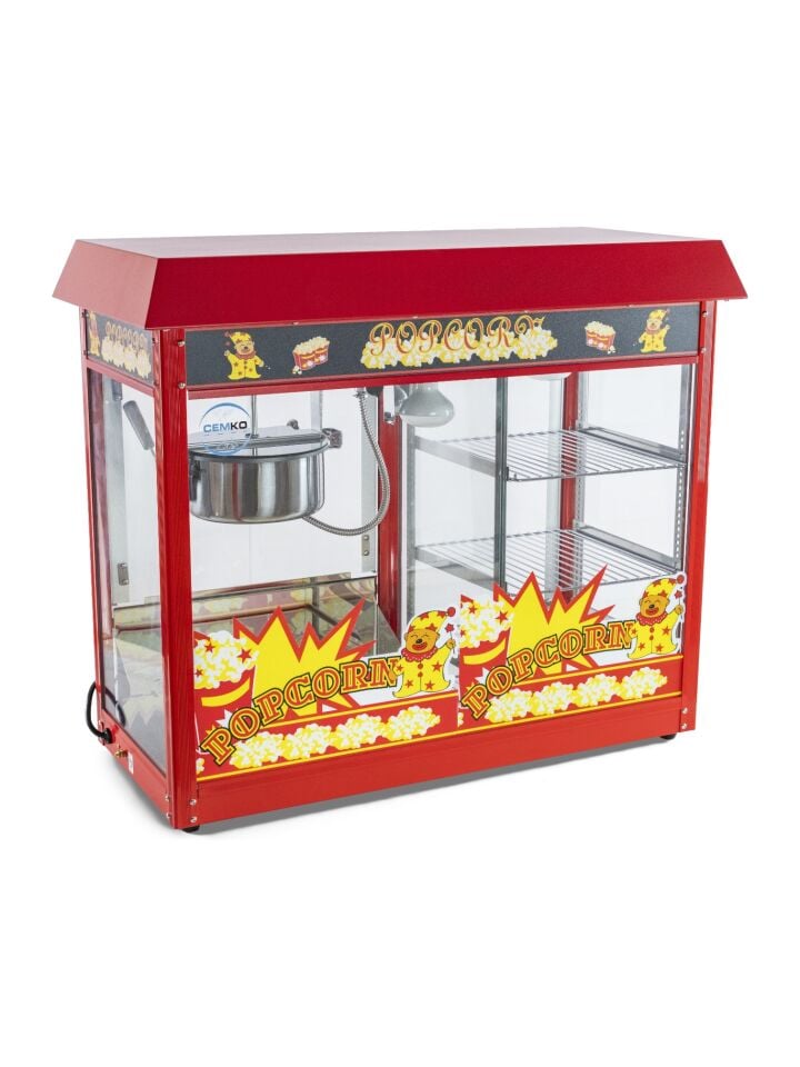 Popcorn ve Mısır Patlatma Makinası Raflı (Model Zeytinli)