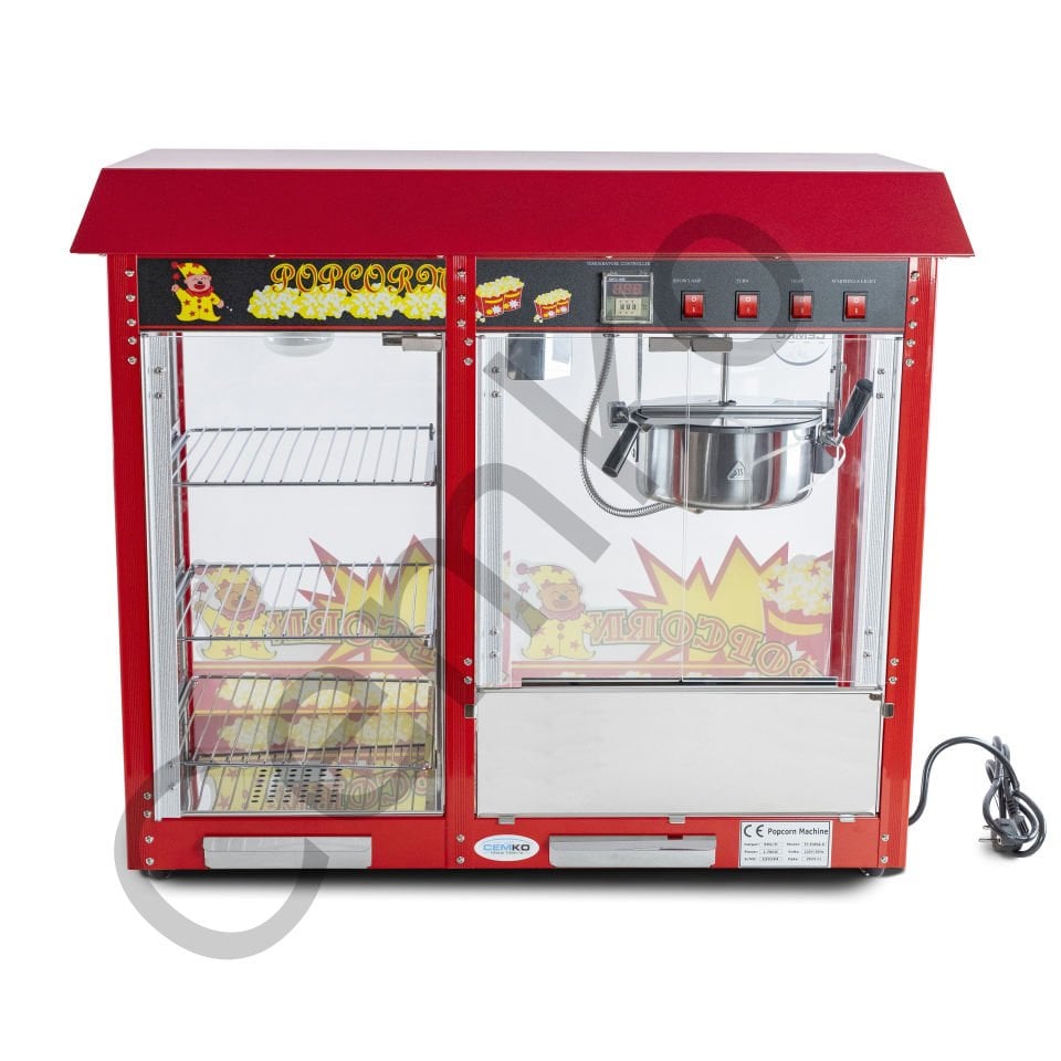 Popcorn ve Mısır Patlatma Makinası Raflı (Model Zeytinli)