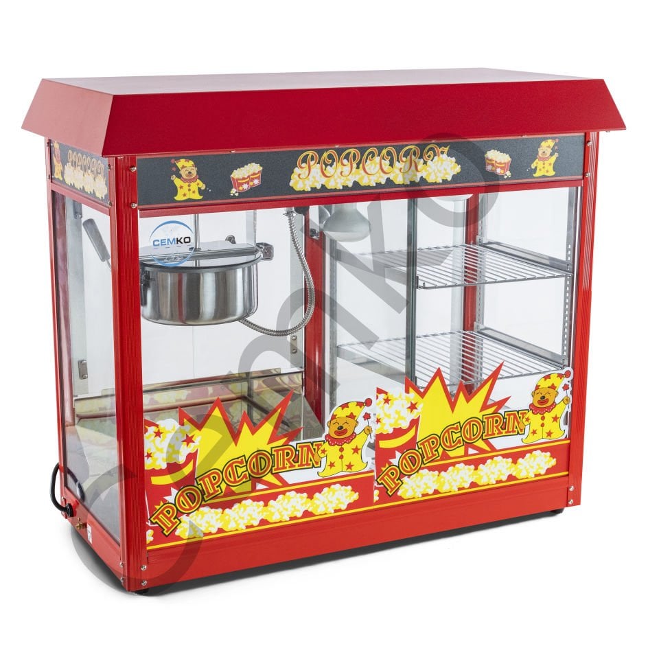 Popcorn ve Mısır Patlatma Makinası Raflı (Model Zeytinli)