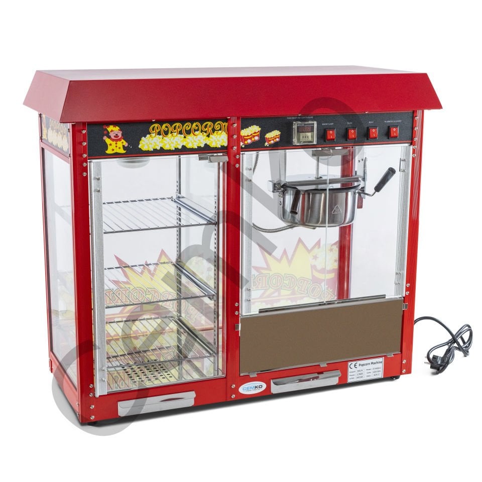 Popcorn ve Mısır Patlatma Makinası Raflı (Model Zeytinli)