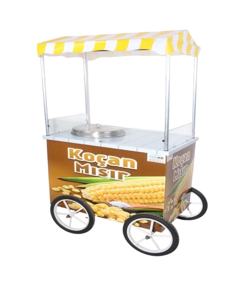 Koçan Mısır Arabası Büyük Kazanlı Tekerlekli Tüplü 60x100