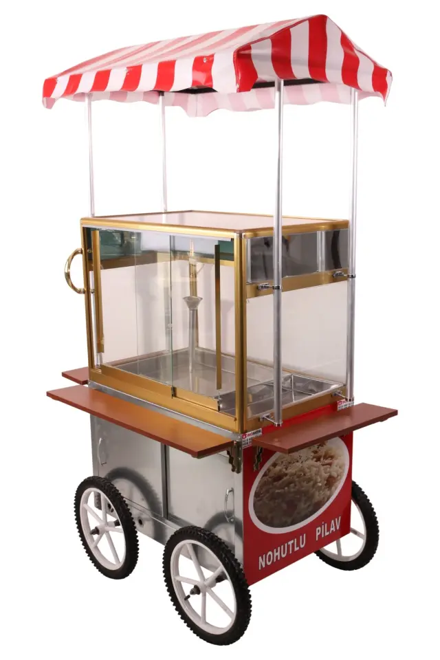 Tüplü Tekerlekli Pilav Arabası - Tenteli  (Model Bayburt)