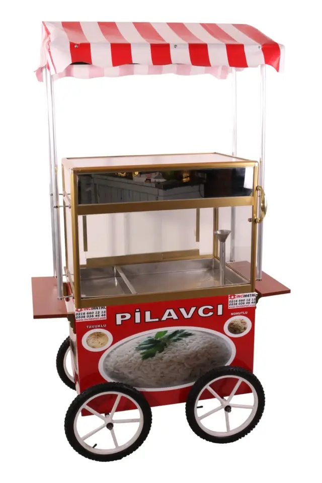 Tüplü Tekerlekli Pilav Arabası - Tenteli  (Model Bayburt)