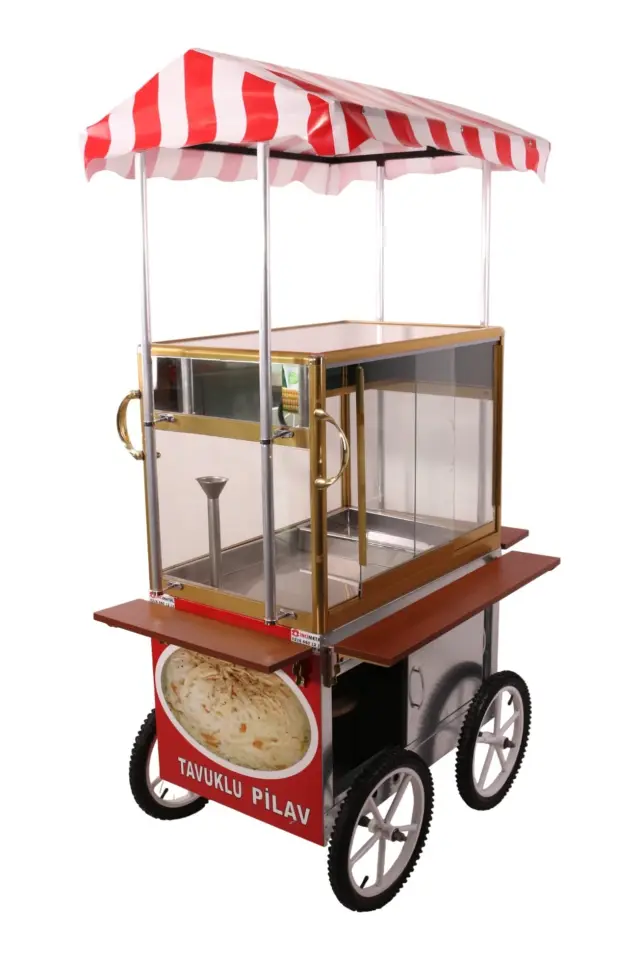 Tüplü Tekerlekli Pilav Arabası - Tenteli  (Model Bayburt)