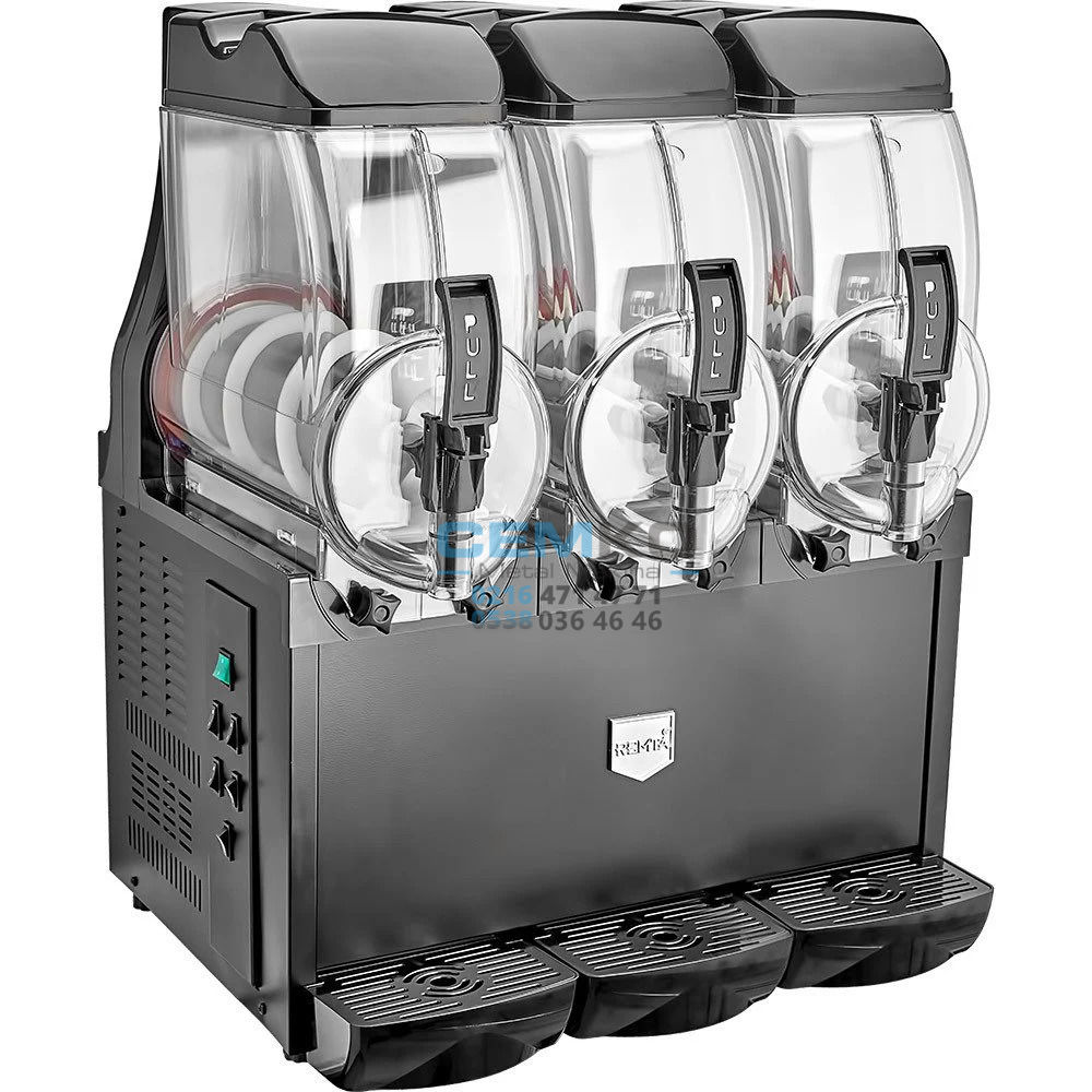 Üçlü Royal Slush Makinesi 12+12+12 lt - ST43 (Buzlaş-Karlamaç)