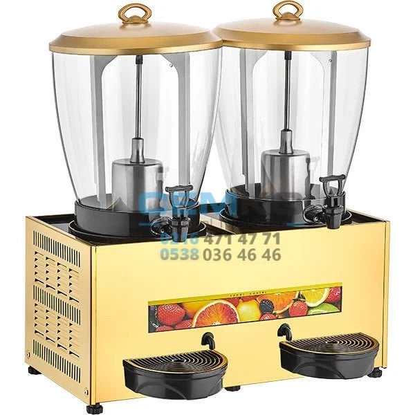 Elegance Gold Çiftli Şerbet ve Ayran Soğutucu 20+20 Lt