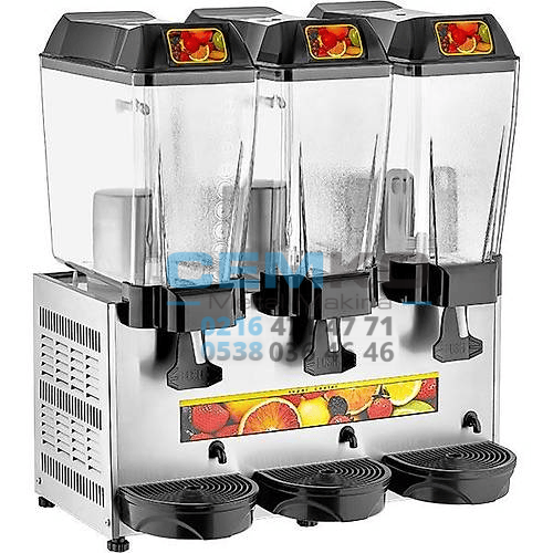 Üçlü Şerbet ve Ayran Soğutucu 20+20+20 Lt