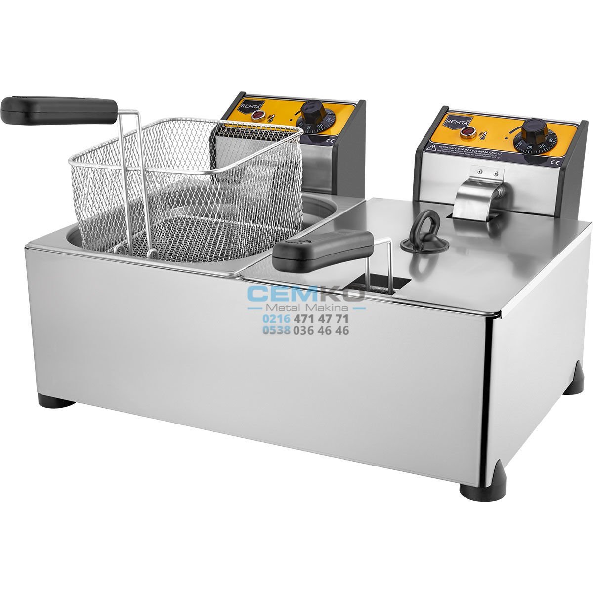 Çiftli Elektrikli Fritöz 5+5 Litre Sanayi Tipi