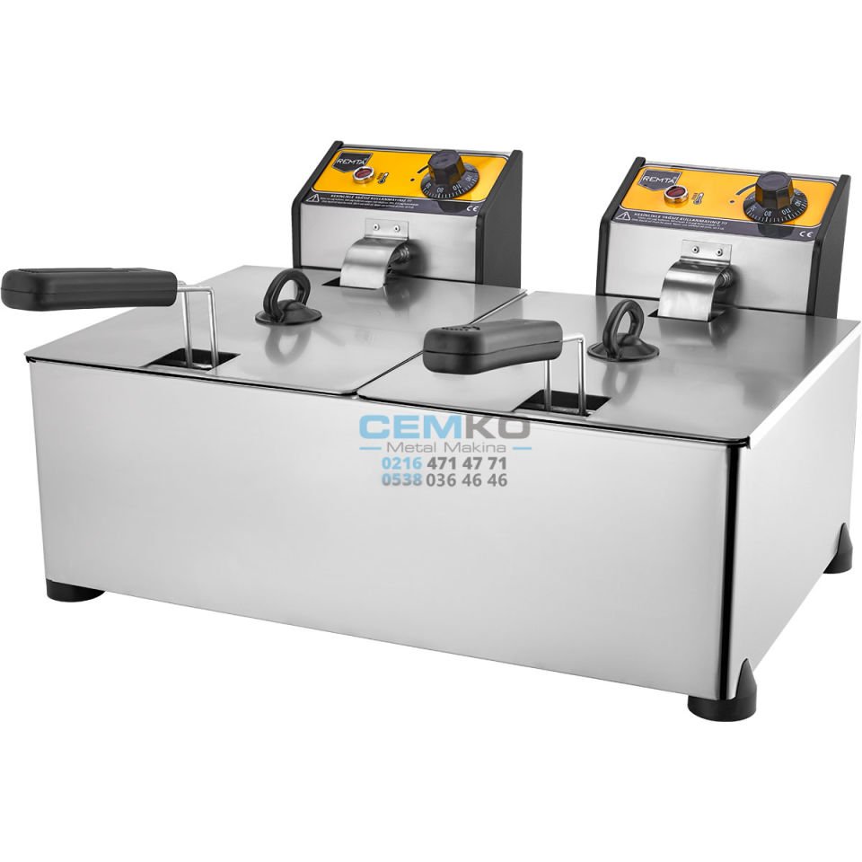Çiftli Elektrikli Fritöz 5+5 Litre Sanayi Tipi