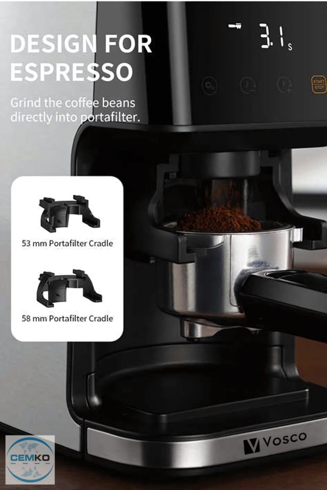 Vosco Dijital Espresso Kahve Değirmeni ve Öğütücü