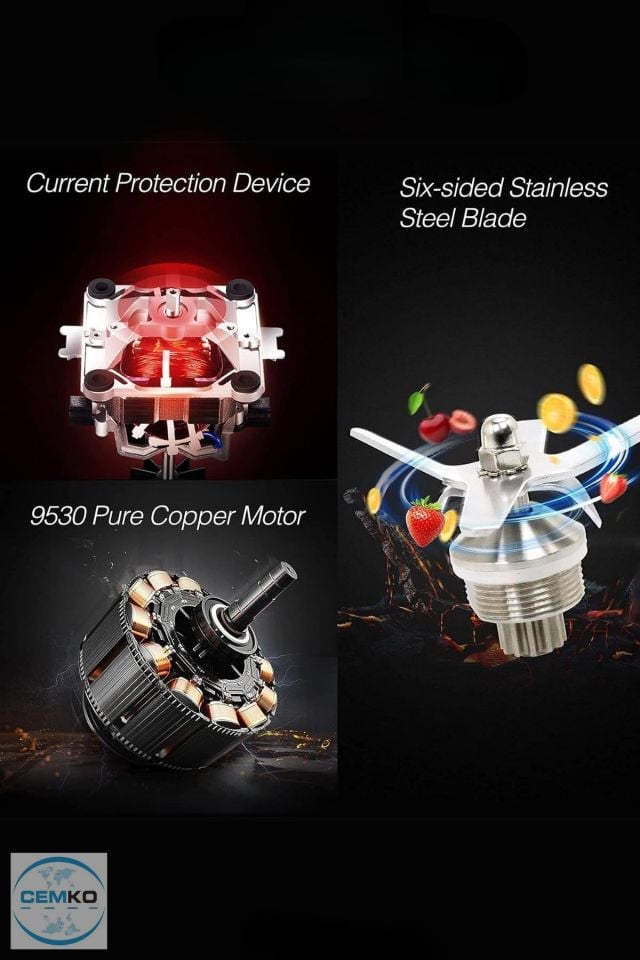 Bar Blender Vosco Home Pro Blender 1600W 2L Kırmızı