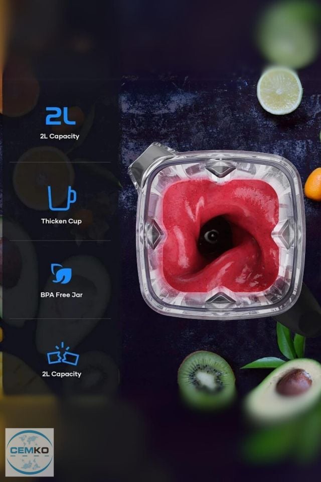 Bar Blender Vosco Home Pro Blender 1600W 2L Kırmızı