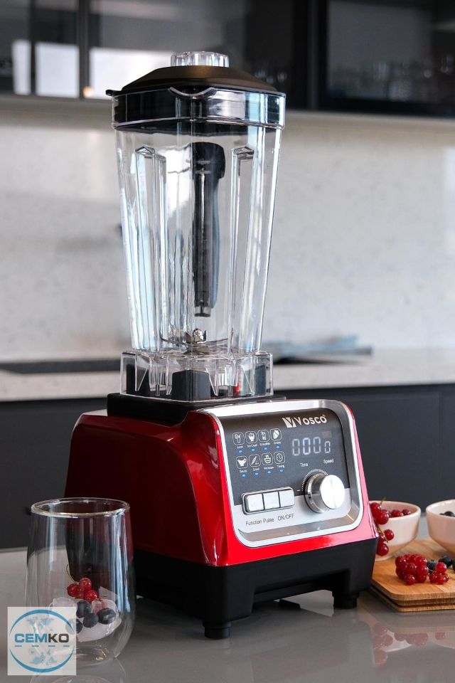 Bar Blender Vosco Bar Blender Pro Dijital 2 Lt Buz Kırıcılı 2200W Kırmızı
