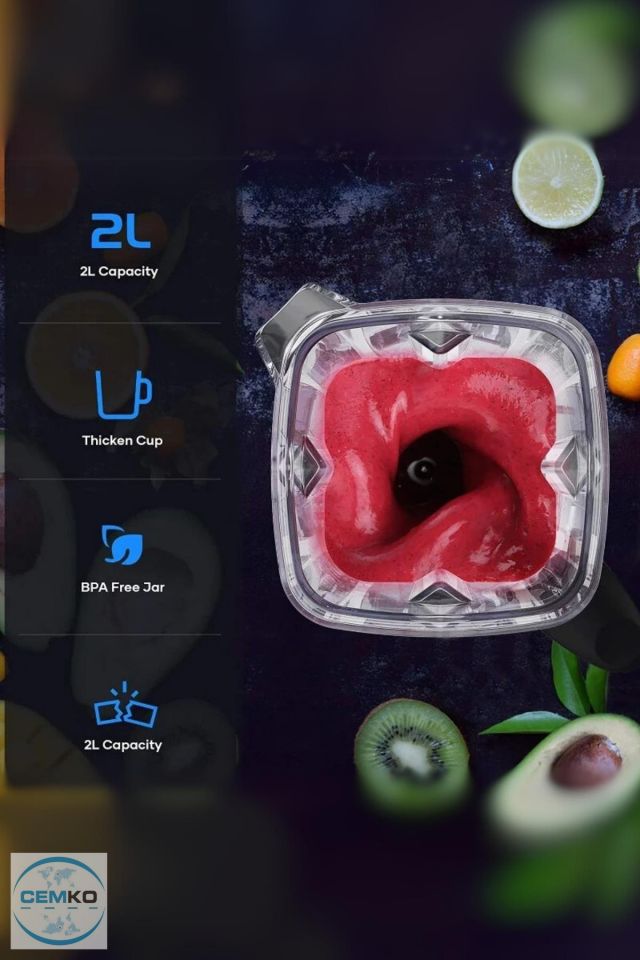 Bar Blender Vosco Bar Blender Pro Dijital 2 Lt Buz Kırıcılı 2200W Kırmızı