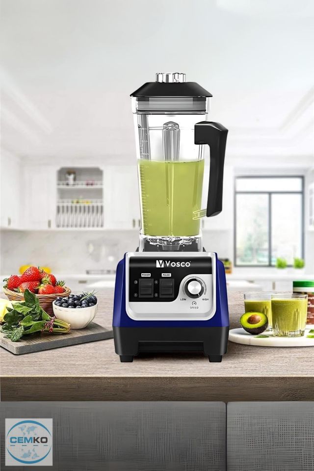 Bar Blender Vosco Bar Blender Manuel 2 Lt Buz Kırıcılı 2000W Mavi