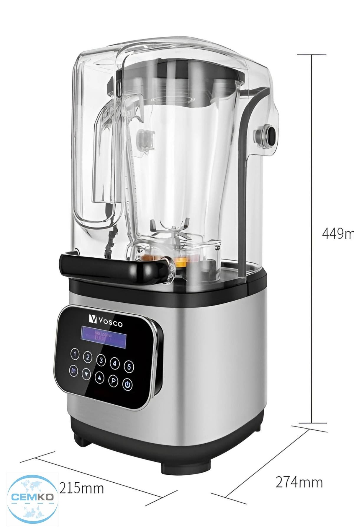 Bar Blender Pro Kapaklı 2 Lt Buz Kırıcılı 2200W Vosco Marka