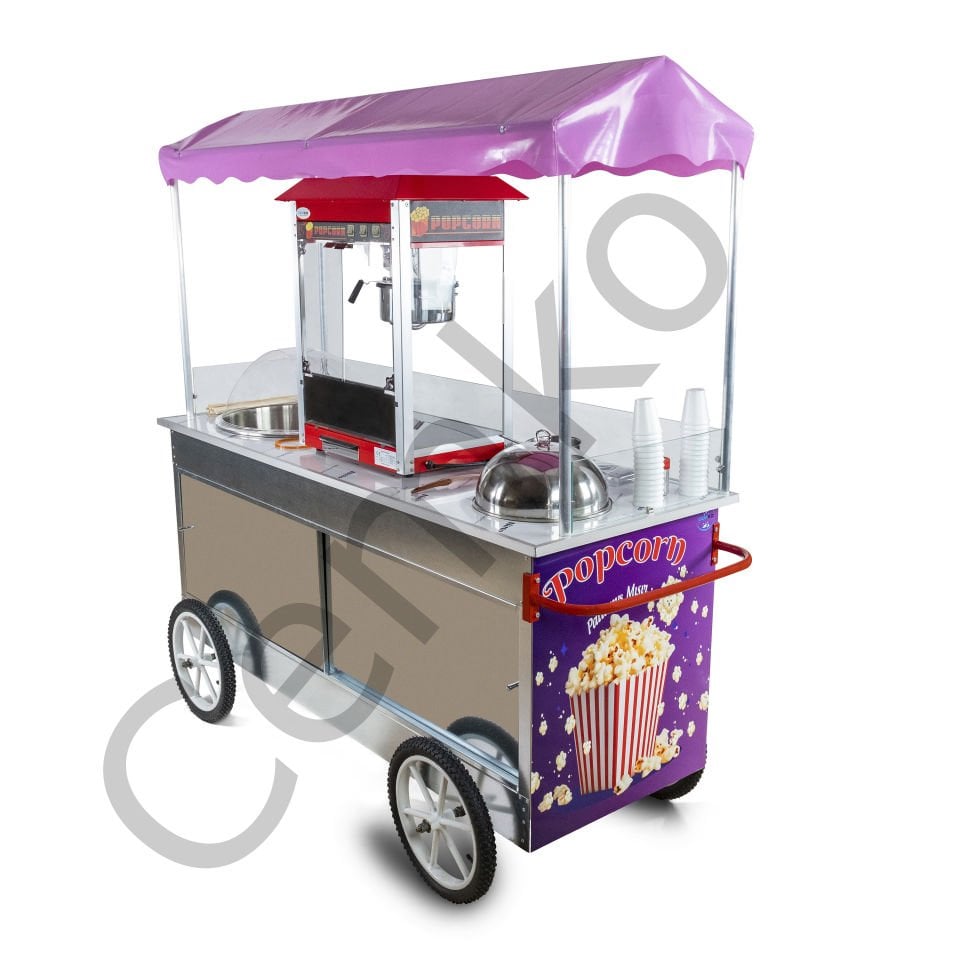Pamuk Şeker, Popcorn ve Bardakta Mısır Arabası 65x180 (Model Trabzon)
