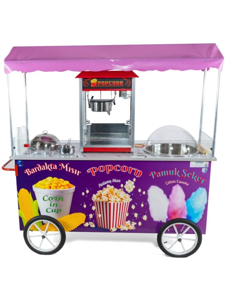 Pamuk Şeker, Popcorn ve Bardakta Mısır Arabası 65x180 (Model Trabzon)