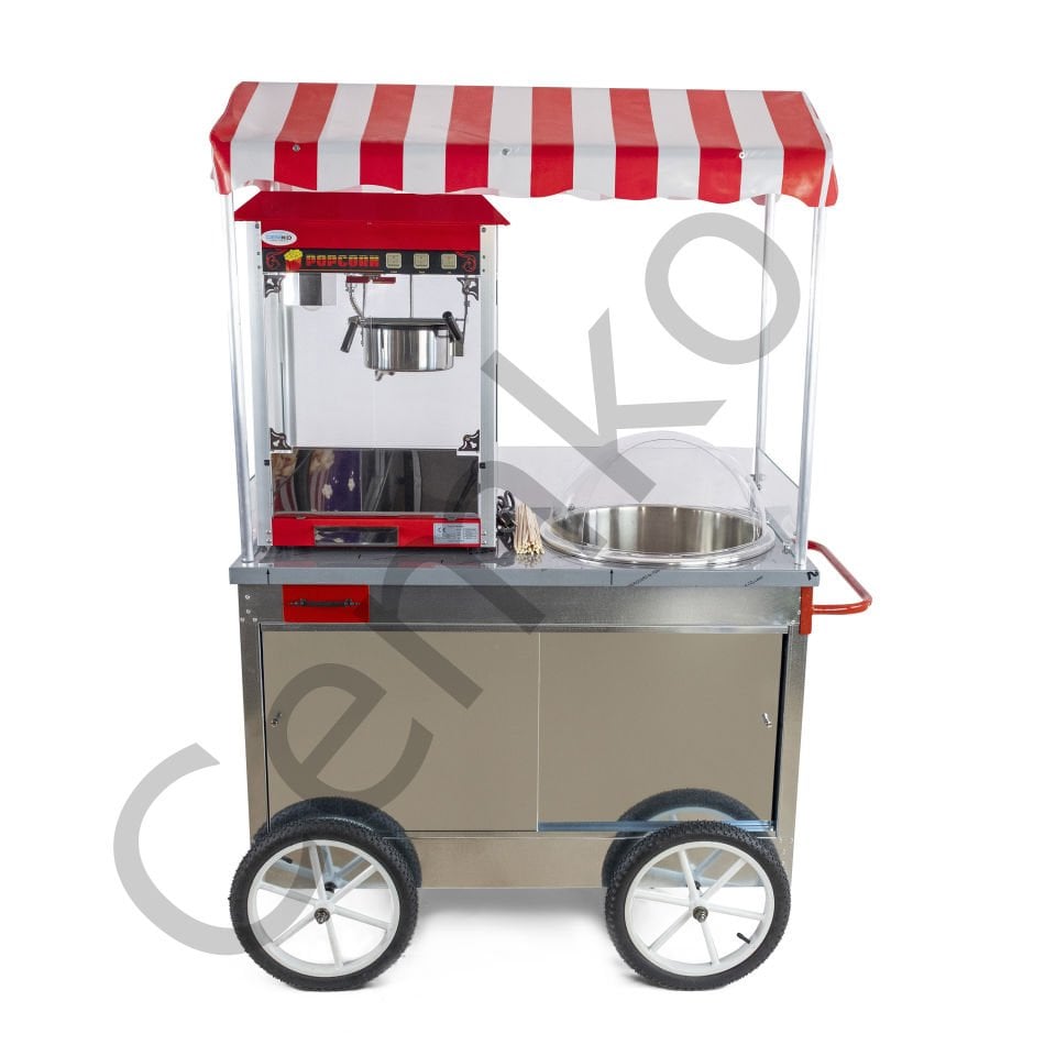 Pamuk Şekeri ve Popcorn Arabası İkisi Bir Arada 60x120 (Model Manavgat)