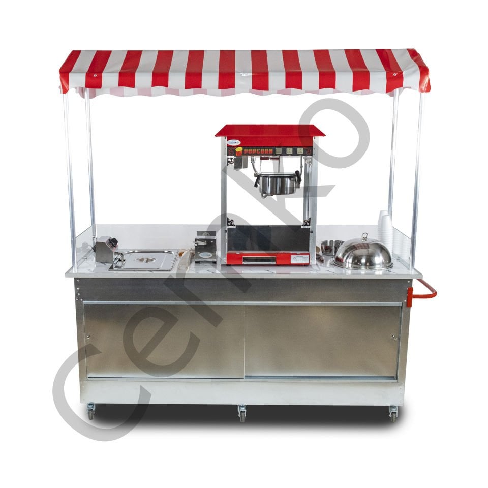 Çubukta Patates Bardakta Mısır ve Popcorn Arabası 65x180 (Model Kastamonu)