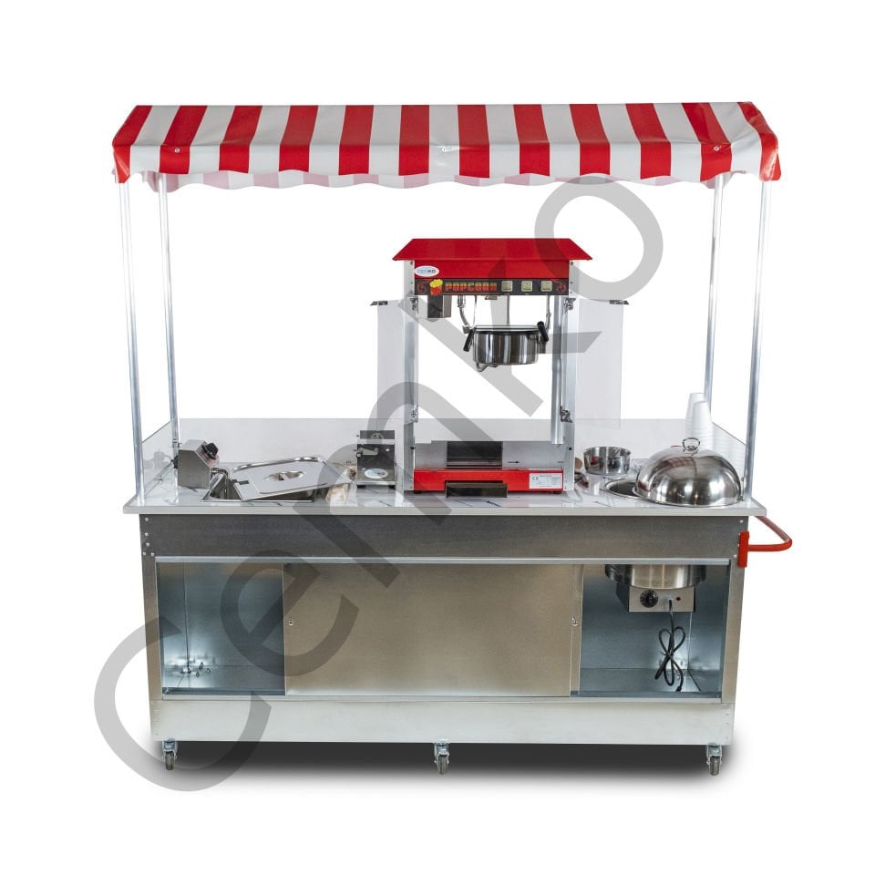 Çubukta Patates Bardakta Mısır ve Popcorn Arabası 65x180 (Model Kastamonu)