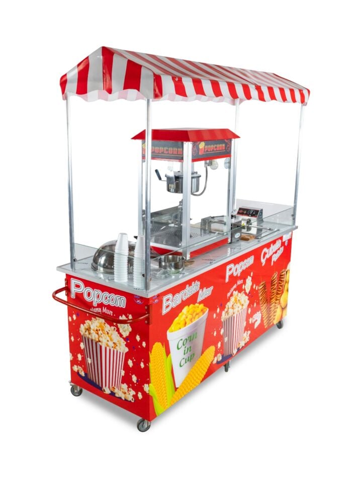 Çubukta Patates Bardakta Mısır ve Popcorn Arabası 65x180 (Model Kastamonu)