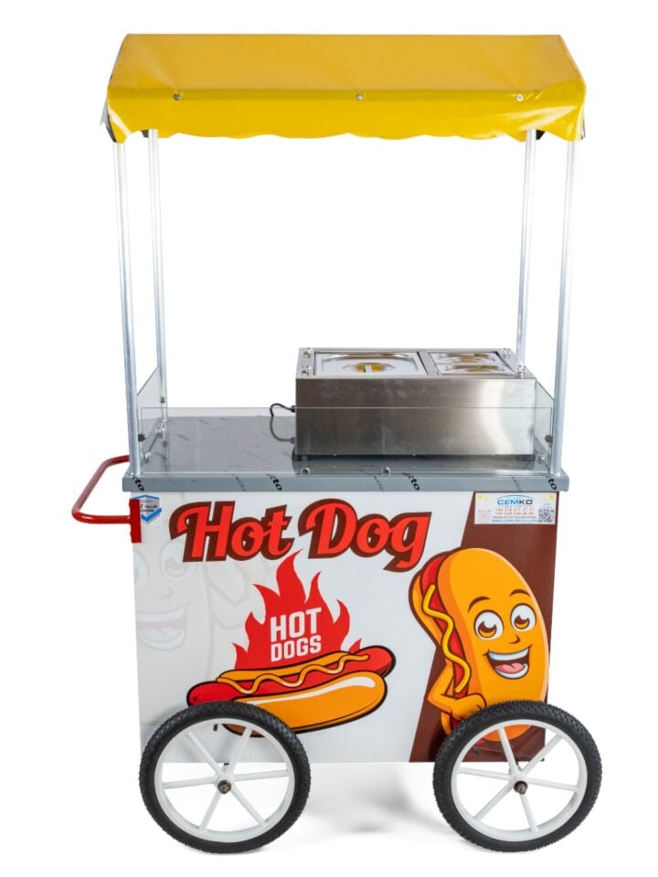 Hot Dog Sosisli Makinesi Arabalı Elektrikli 60x100 (Model Çanakkale)