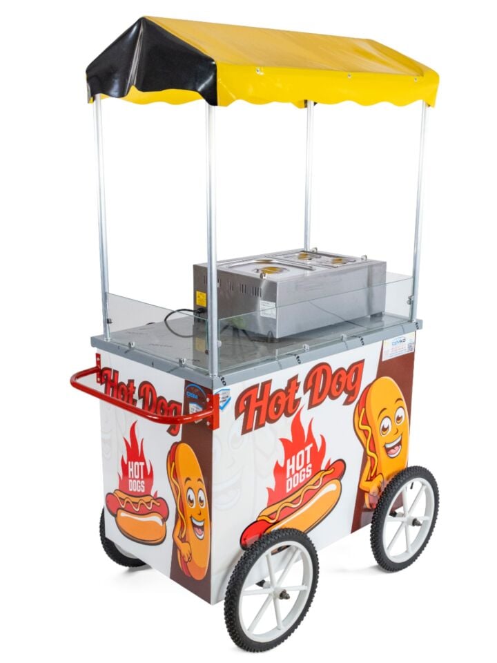 Hot Dog Sosisli Makinesi Arabalı Elektrikli 60x100 (Model Çanakkale)