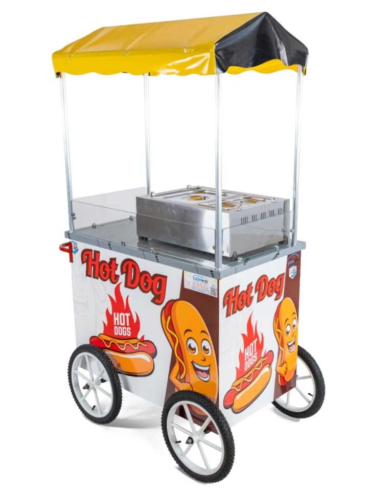 Hot Dog Sosisli Makinesi Arabalı Elektrikli 60x100 (Model Çanakkale)