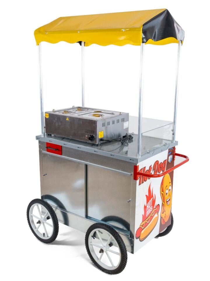 Hot Dog Sosisli Makinesi Arabalı Elektrikli 60x100 (Model Çanakkale)