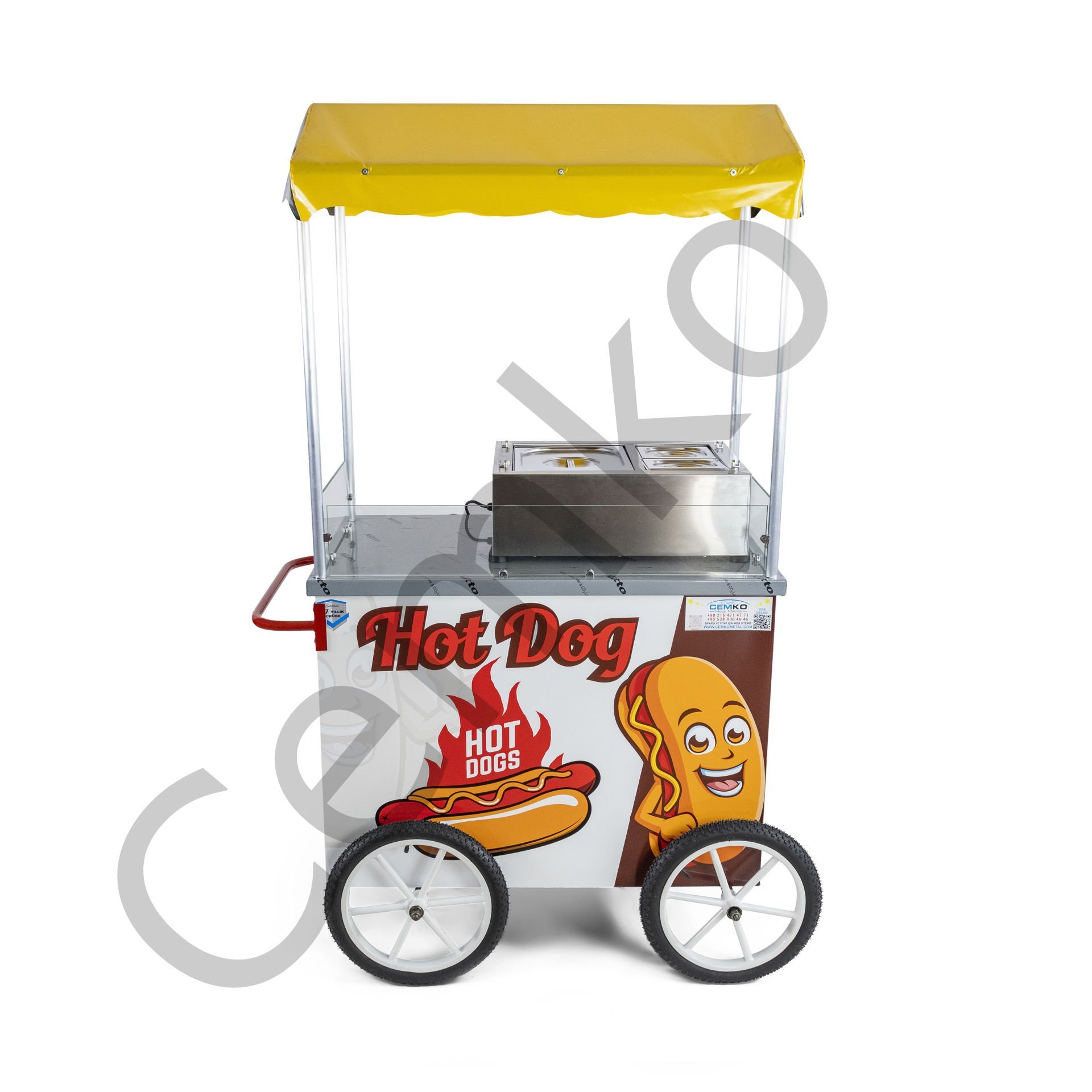 Hot Dog Sosisli Makinesi Arabalı Elektrikli 60x100 (Model Çanakkale)