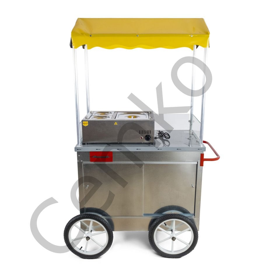 Hot Dog Sosisli Makinesi Arabalı Elektrikli 60x100 (Model Çanakkale)