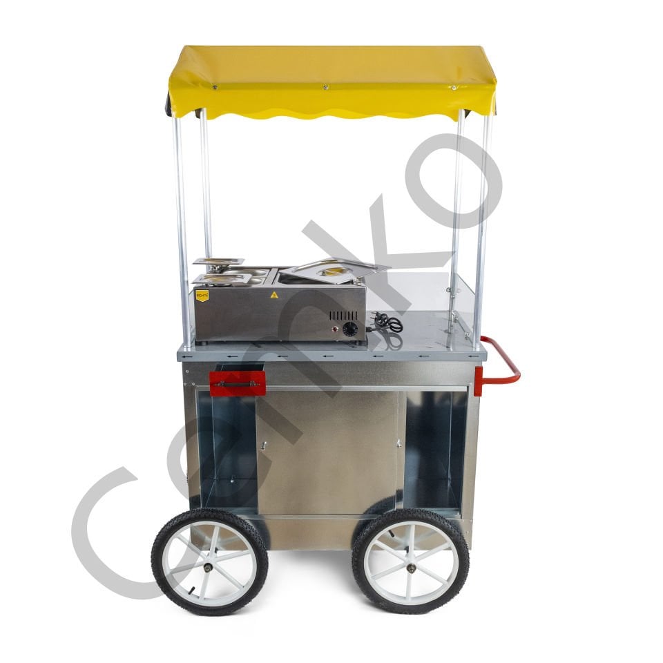 Hot Dog Sosisli Makinesi Arabalı Elektrikli 60x100 (Model Çanakkale)