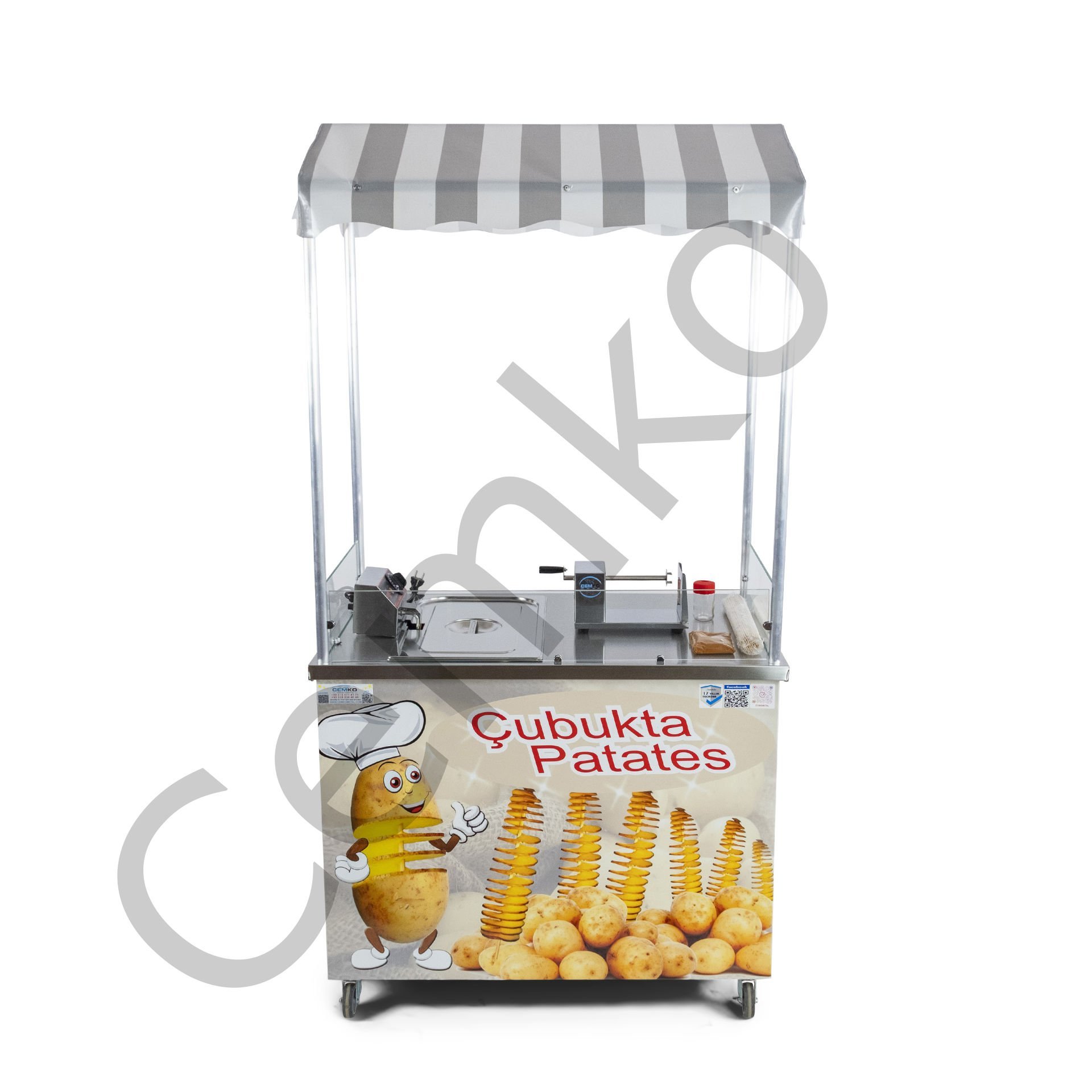 Çubukta Patates Arabası Elektrikli 60x100 (Model Gaziantep)