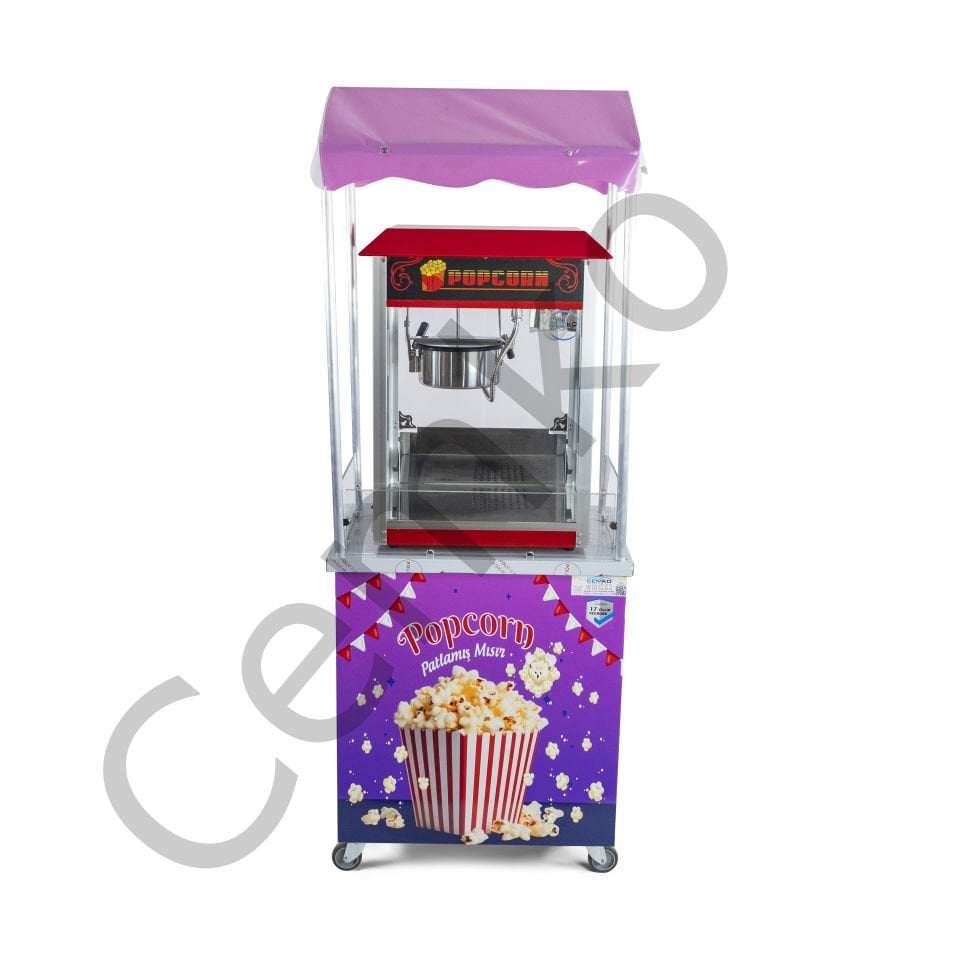 Popcorn Arabası Mısır Patlatma Arabaları 50x70 (Model Giresun)