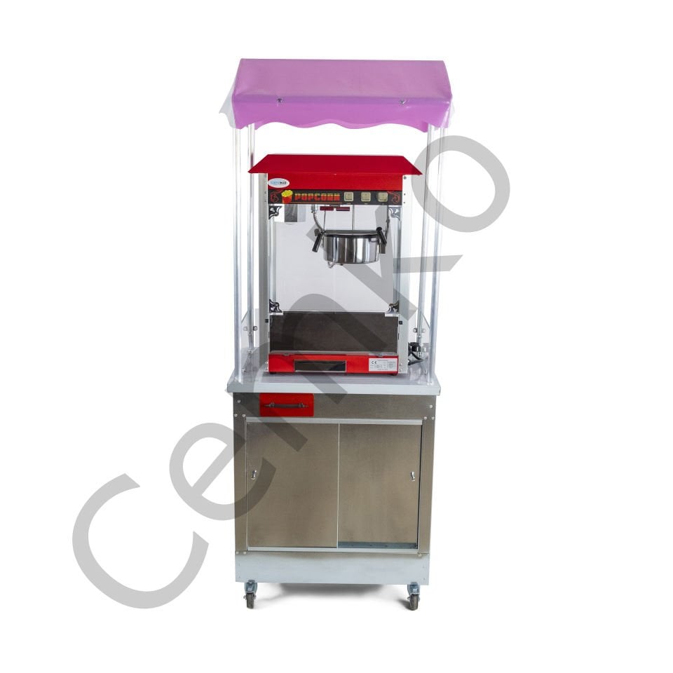 Popcorn Arabası Mısır Patlatma Arabaları 50x70 (Model Giresun)