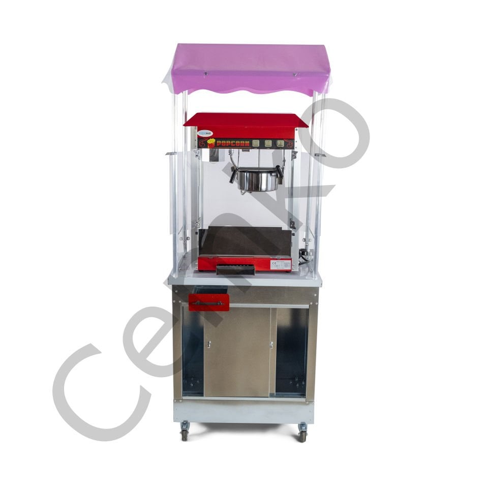 Popcorn Arabası Mısır Patlatma Arabaları 50x70 (Model Giresun)