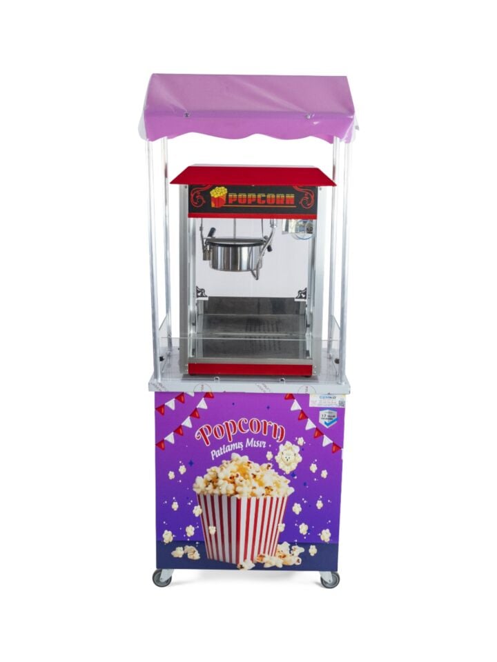 Popcorn Arabası Mısır Patlatma Arabaları 50x70 (Model Giresun)
