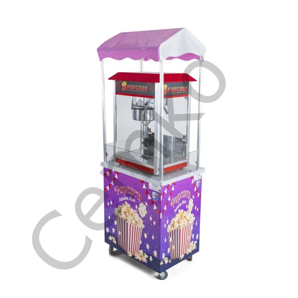 Popcorn Arabası Mısır Patlatma Arabaları 50x70 (Model Giresun)
