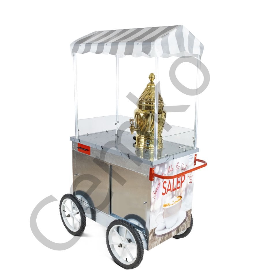 Sahlep Arabası Seyyar Tekerlekli Tüplü 60x100 (Model Rize)