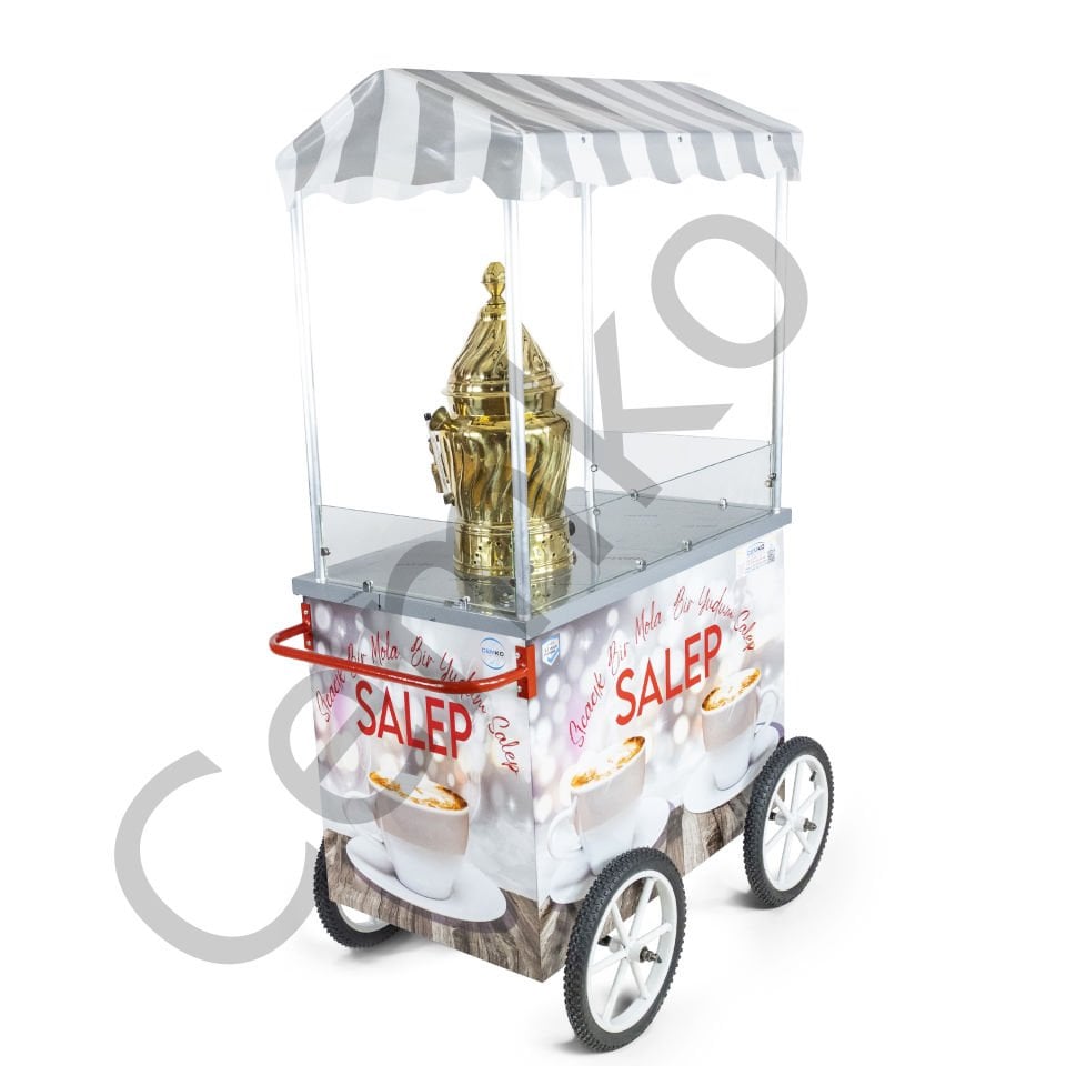 Sahlep Arabası Seyyar Tekerlekli Tüplü 60x100 (Model Rize)